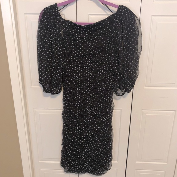 Zara Polkadot Ruched Dress - Picture 7 of 9